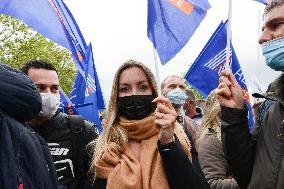 Police Rally In Front Of The National Assembly - Paris