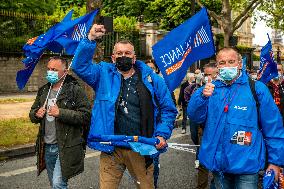 Police Rally In Front Of The National Assembly - Paris