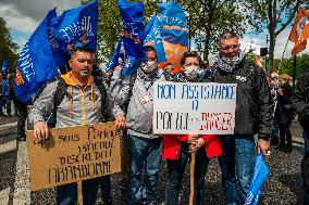 Police Rally In Front Of The National Assembly - Paris