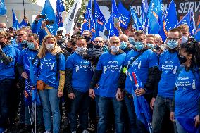 Police Rally In Front Of The National Assembly - Paris