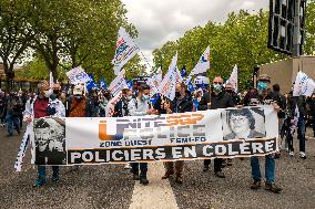 Police Rally In Front Of The National Assembly - Paris