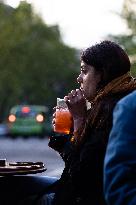 Outdoor Bars And Restaurants Reopen - Paris