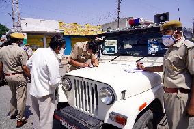 Police Check Point During A Lockdown - Rajasthan