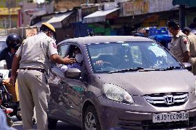 Police Check Point During A Lockdown - Rajasthan