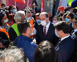 Jean Castex And Christian Estrosi Visit A Market - Nice