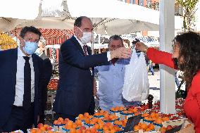 Jean Castex And Christian Estrosi Visit A Market - Nice