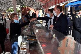 Jean Castex And Christian Estrosi Visit A Market - Nice