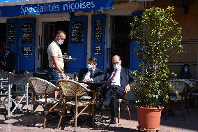 Jean Castex And Christian Estrosi Visit A Market - Nice