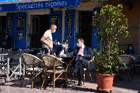 Jean Castex And Christian Estrosi Visit A Market - Nice