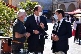 Jean Castex And Christian Estrosi Visit A Market - Nice