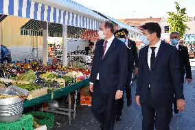 Jean Castex And Christian Estrosi Visit A Market - Nice