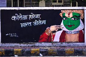 A Mural On Covid-19 Coronavirus Awarness - India