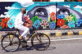 A Mural On Covid-19 Coronavirus Awarness - India