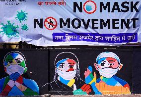 A Mural On Covid-19 Coronavirus Awarness - India
