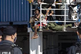 Pozzallo Landing Of 414 Migrants From Sea-Eye 4 Ship