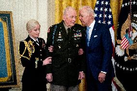 President Biden Awards Medal of Honor to Army Colonel Ralph Puckett