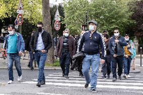 Demonstration Of VTC Employees And Bicycle Deliverers - Paris