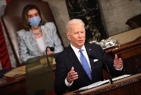 Biden Delivers First Joint Address To Congress - Washington