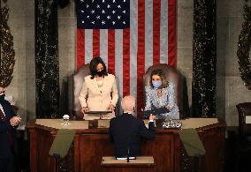 Biden Delivers First Joint Address To Congress - Washington