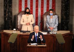 Biden Delivers First Joint Address To Congress - Washington