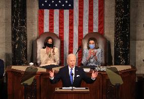 Biden Delivers First Joint Address To Congress - Washington