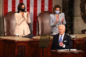 Biden Delivers First Joint Address To Congress - Washington