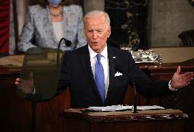Biden Delivers First Joint Address To Congress - Washington