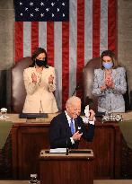 Biden Delivers First Joint Address To Congress - Washington