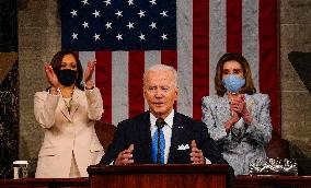 Biden Delivers First Joint Address To Congress - Washington
