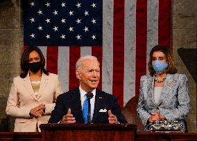 Biden Delivers First Joint Address To Congress - Washington