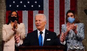 Biden Delivers First Joint Address To Congress - Washington