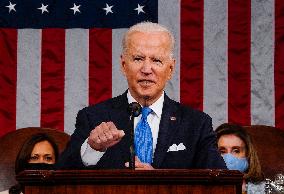Biden Delivers First Joint Address To Congress - Washington