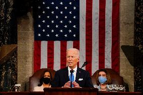 Biden Delivers First Joint Address To Congress - Washington