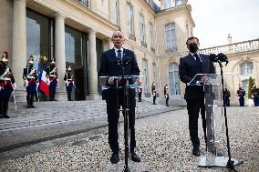 President Macron Meets With Slovenia's Prime Minister - Paris