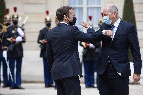 President Macron Meets With Slovenia's Prime Minister - Paris