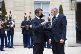 President Macron Meets With Slovenia's Prime Minister - Paris