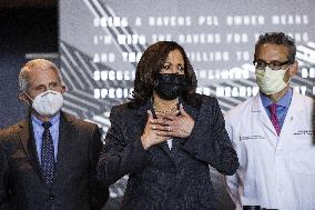 VP Harris visits vaccination site in Baltimore