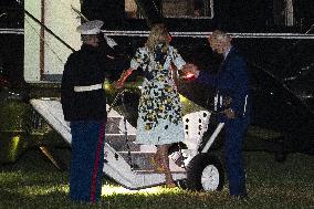 US President Joe Biden returns from Georgia following an event to mark his 100th day in office