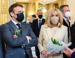 President Macron At Traditional Lily Of The Valley Ceremony - Paris