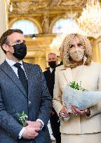 President Macron At Traditional Lily Of The Valley Ceremony - Paris