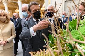 President Macron At Traditional Lily Of The Valley Ceremony - Paris