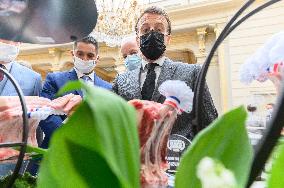 President Macron At Traditional Lily Of The Valley Ceremony - Paris