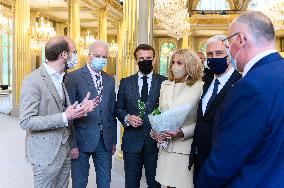 President Macron At Traditional Lily Of The Valley Ceremony - Paris