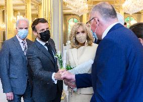 President Macron At Traditional Lily Of The Valley Ceremony - Paris