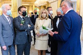 President Macron At Traditional Lily Of The Valley Ceremony - Paris