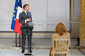 President Macron At Traditional Lily Of The Valley Ceremony - Paris