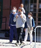 Joshua Jackson With His Wife And Their Daughter Out - NYC