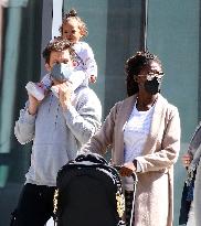 Joshua Jackson With His Wife And Their Daughter Out - NYC