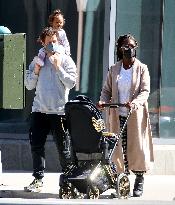 Joshua Jackson With His Wife And Their Daughter Out - NYC