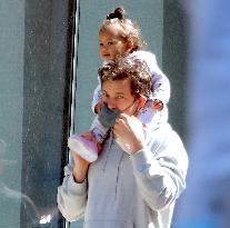 Joshua Jackson With His Wife And Their Daughter Out - NYC